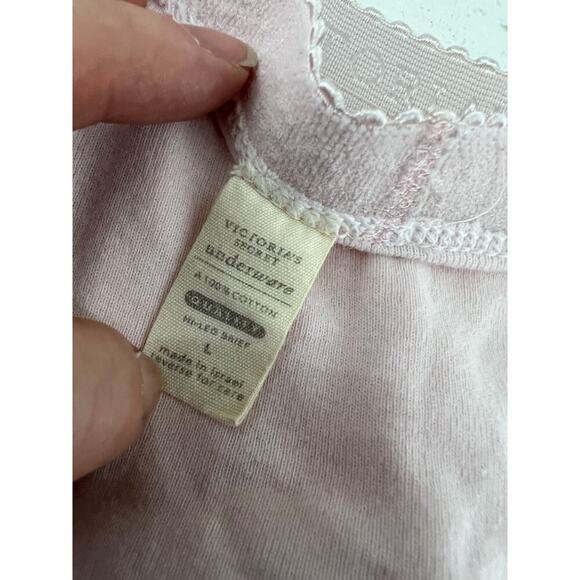 Victoria's Secret Blush Pink Hi Leg Brief Cotton Signature Waist Womens Size Lar - Picture 3 of 6